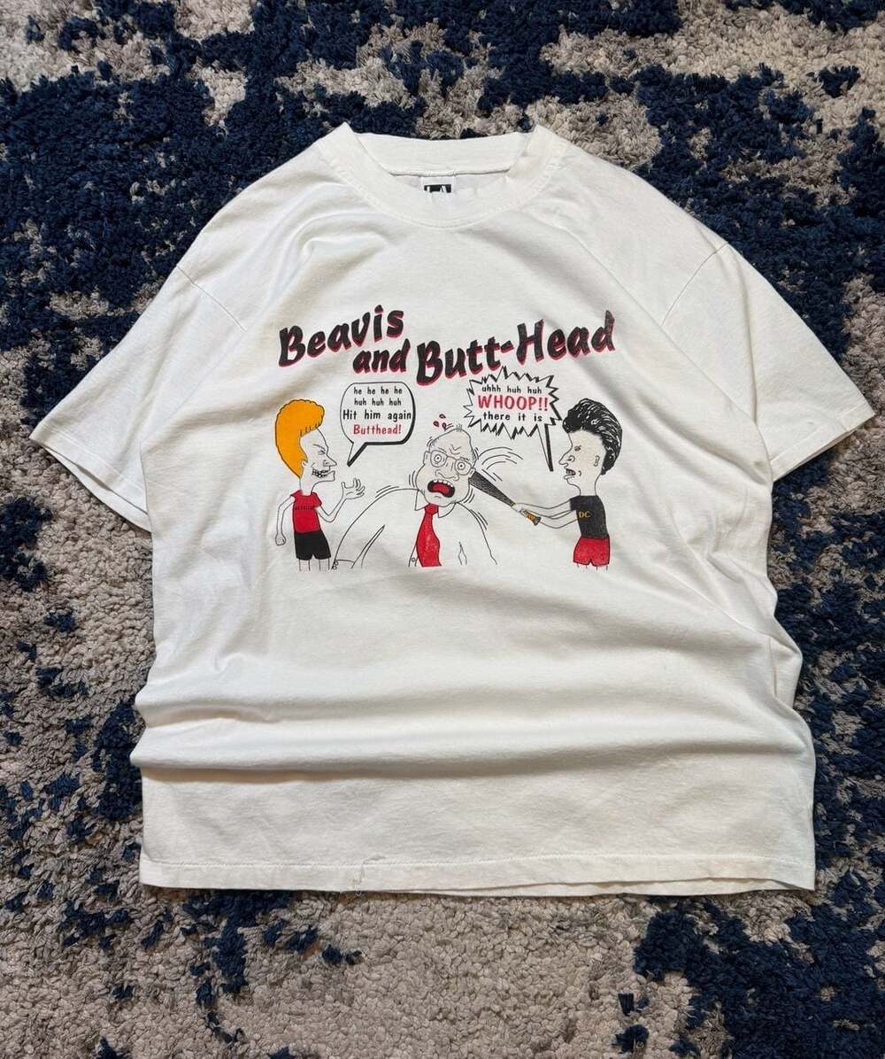 L.A. Sportswear Beavis and Butt-Head T-Shirt One Size White Vintage